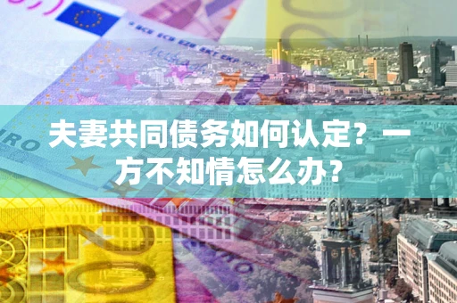 济南夫妻共同债务如何认定？一方不知情怎么办？